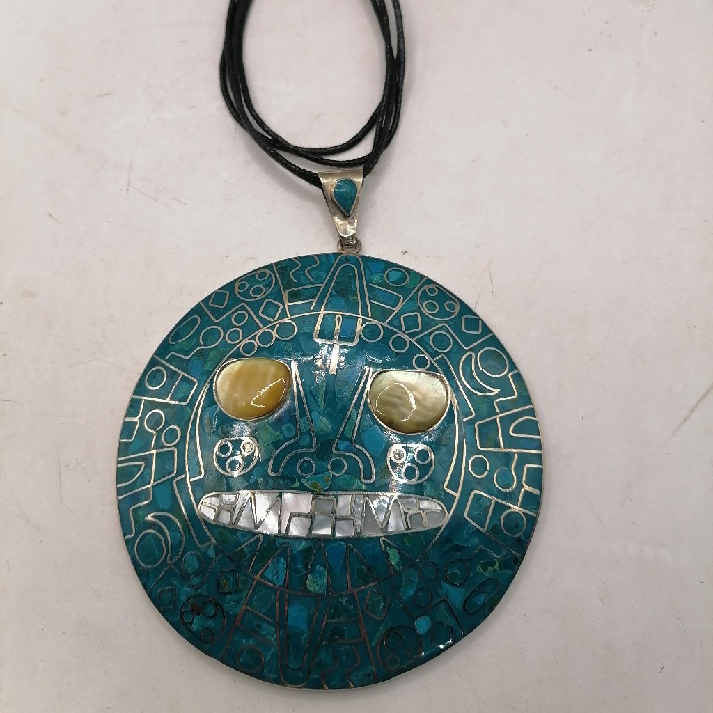 Unisex Adjustable Alpaca Necklace With Natural Stone Inlaid Turquoise